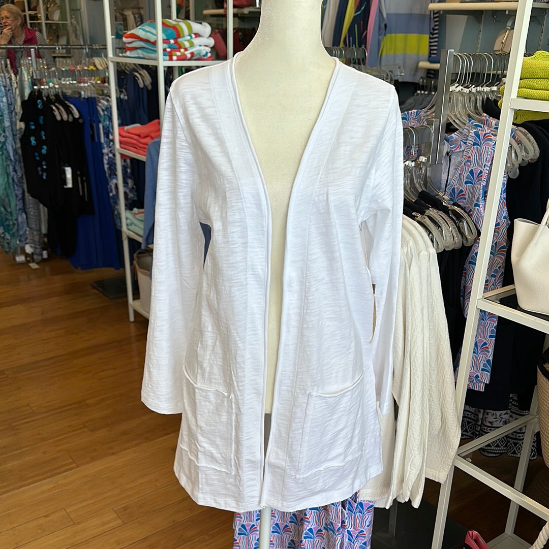 Escape Cotton Slub Open Front Cardigan