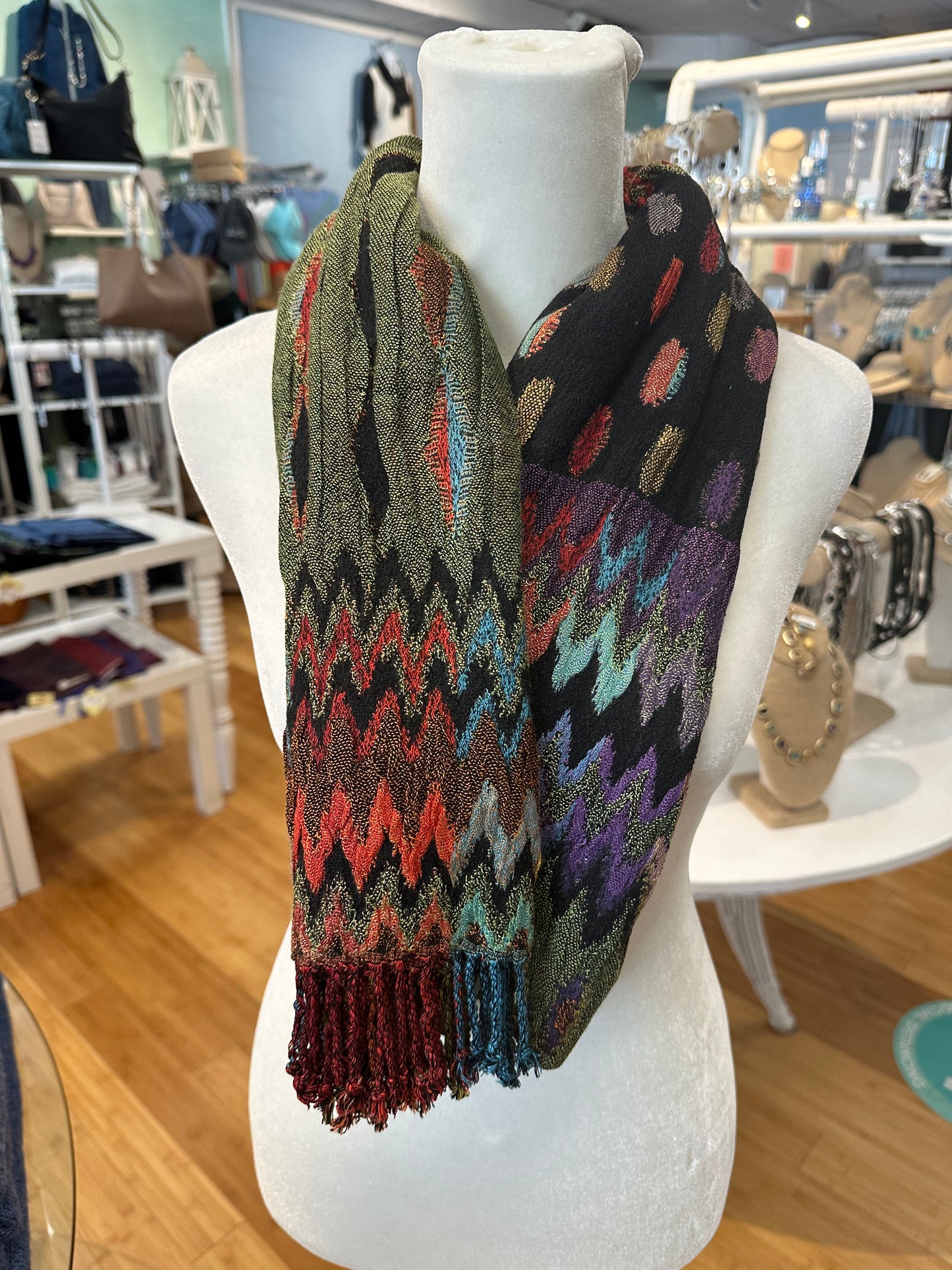 Silk Blend Fringed Scarves