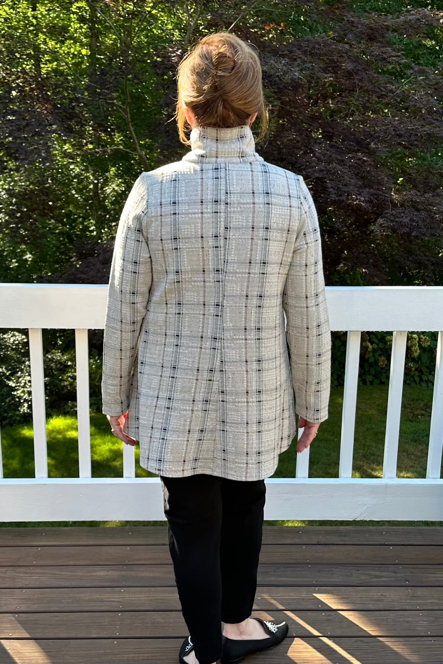 Habitat Speckle Knit Plaid Swing Jacket-50% OFF