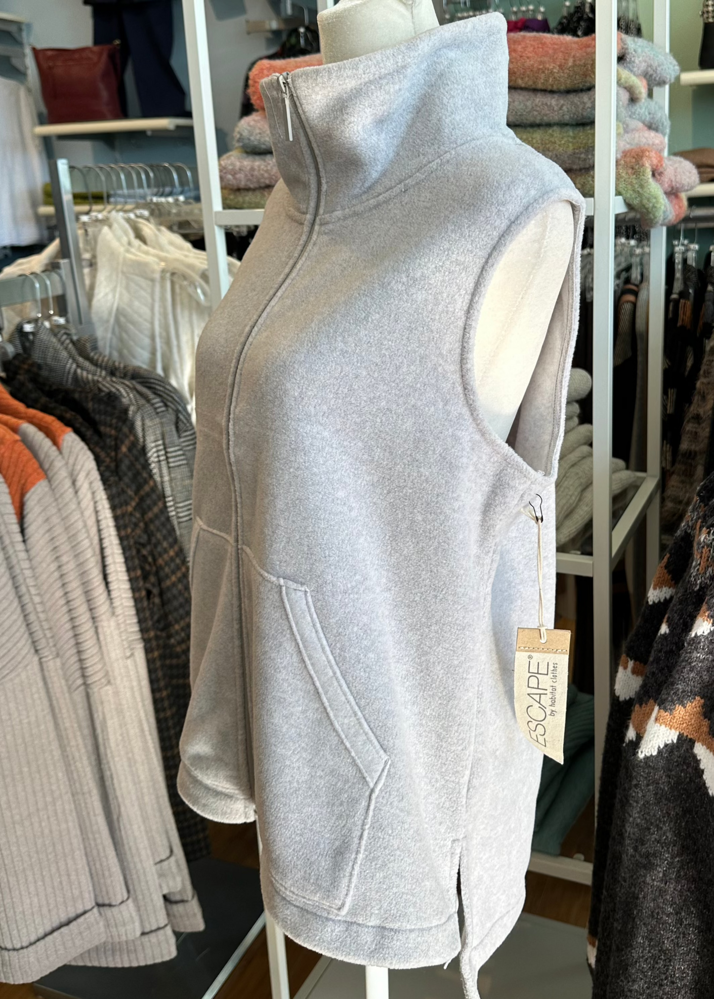 Escape Fleece Zip Front Vest-50% OFF