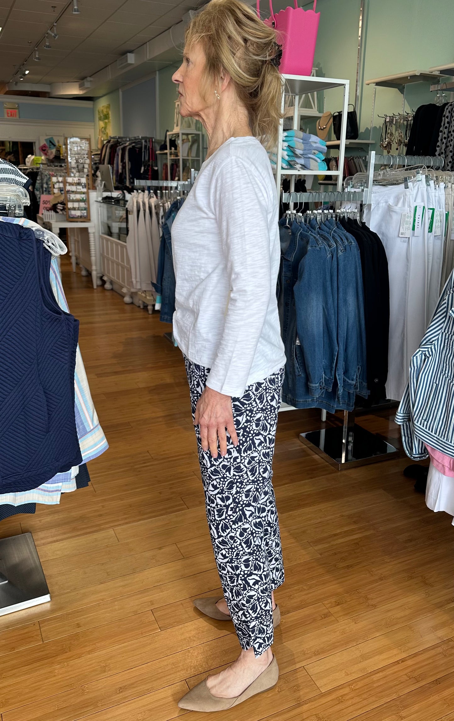 Foil Print Signature 7/8 Trapeze Pant