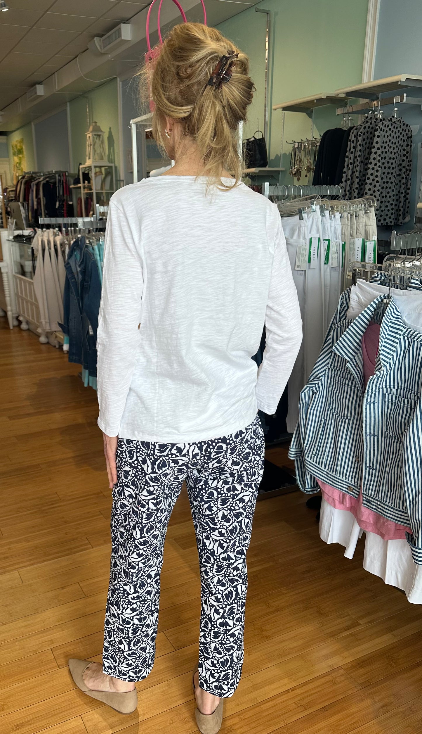 Foil Print Signature 7/8 Trapeze Pant