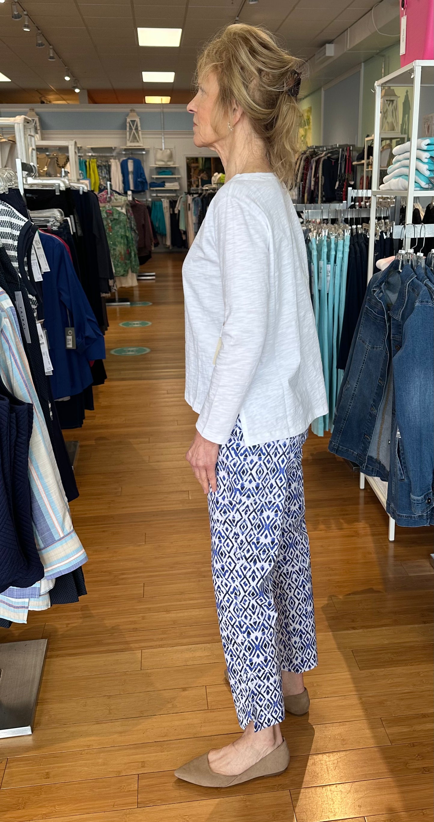 Foil Print Signature 7/8 Trapeze Pant