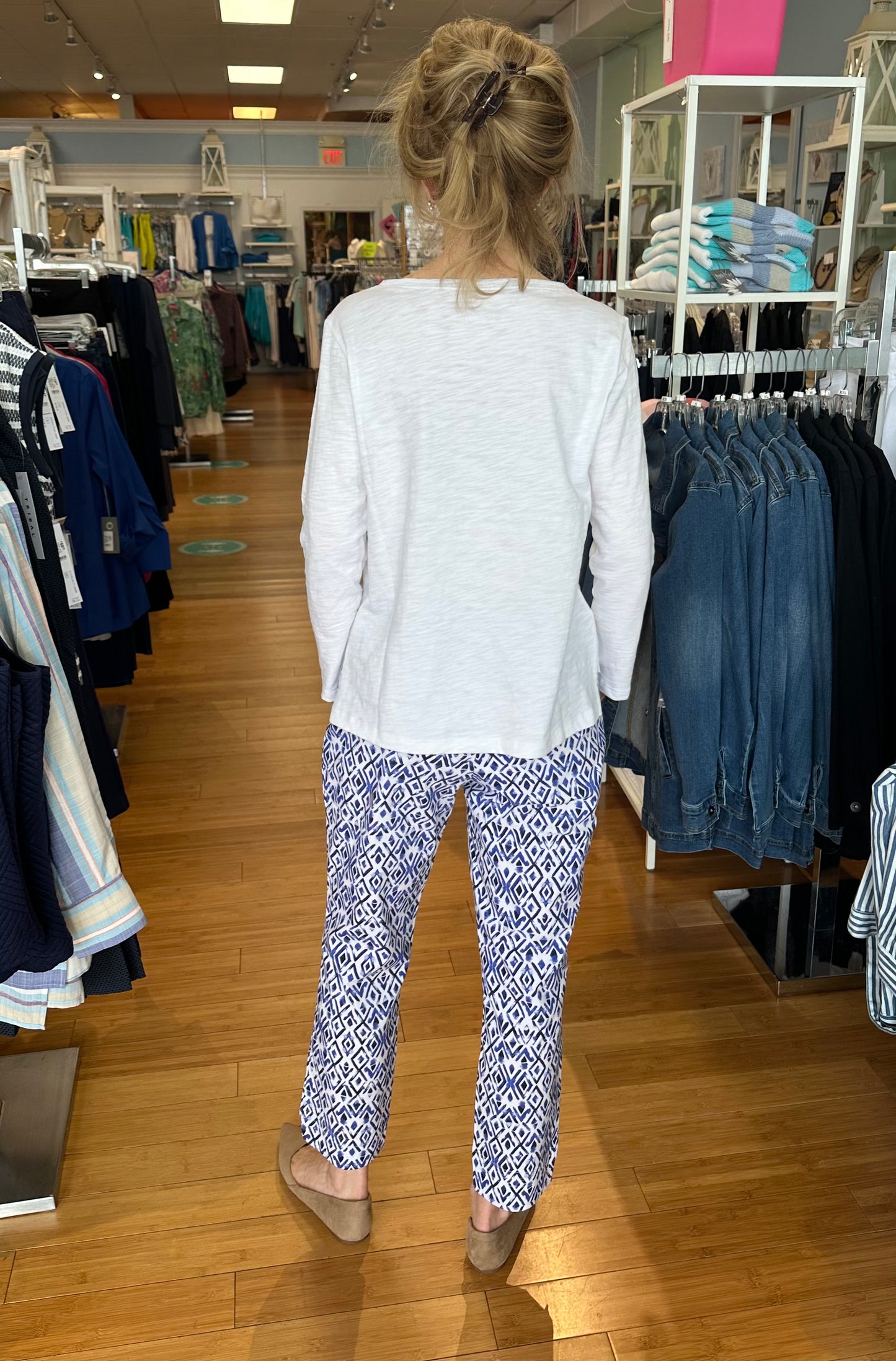 Foil Print Signature 7/8 Trapeze Pant