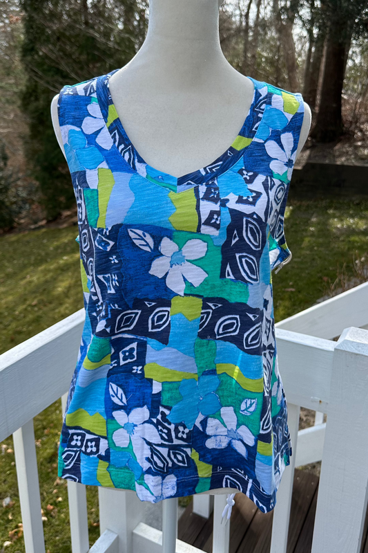 Escape Block Print Sun & Sea Island Tank