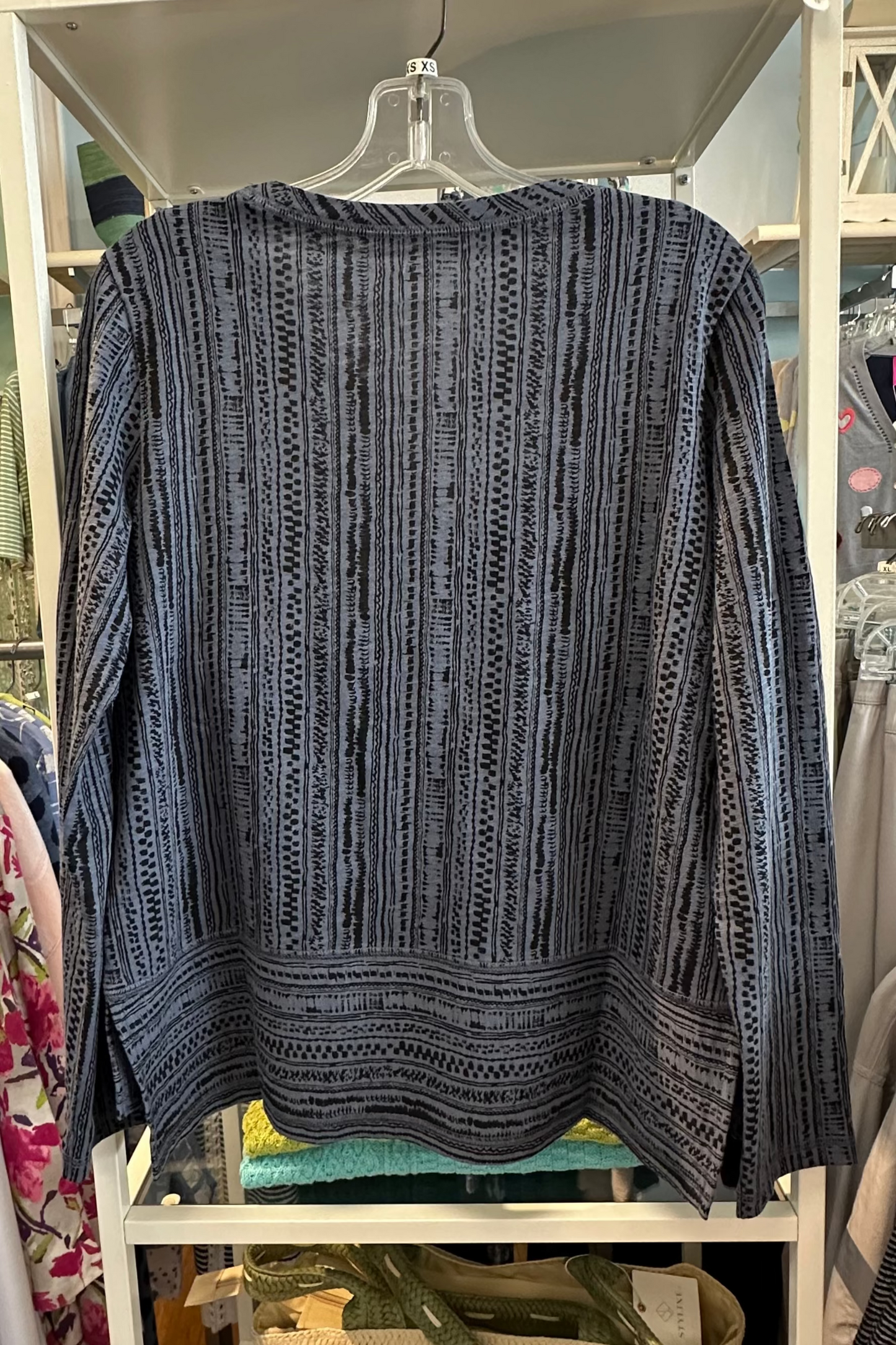 Escape Stripe Cotton Slub Easy Tee-NEW