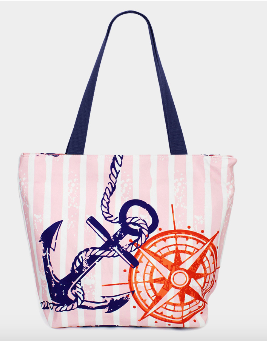 Anchor Compass Beach Tote