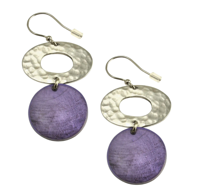 Origin Resin/Shell Earrings-Periwinkle