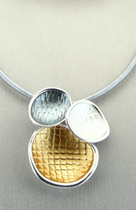 Tri Tone Textured Necklace