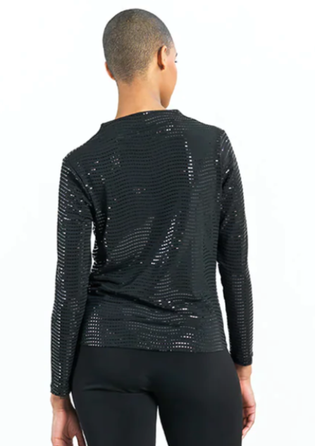 Clara Knit Shimmer Drape Neck Top