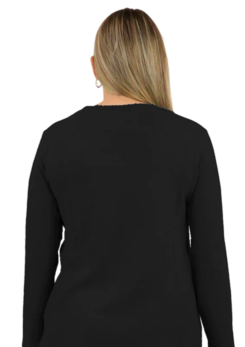 La Cera Long Sleeve V Neck Top