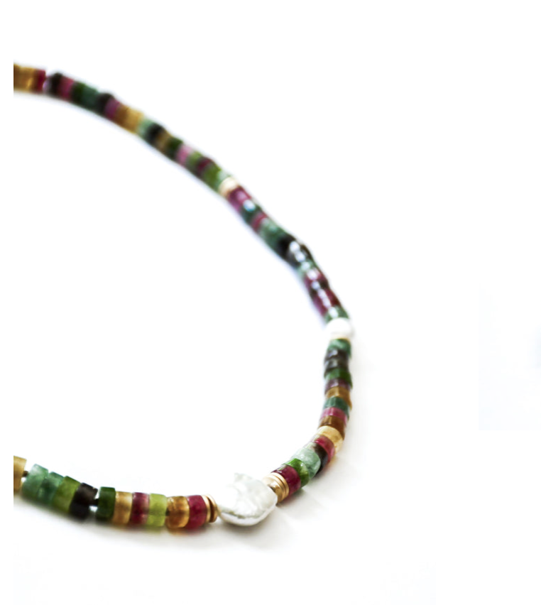 Sea Lily Quartz Necklace With Coin Pearls