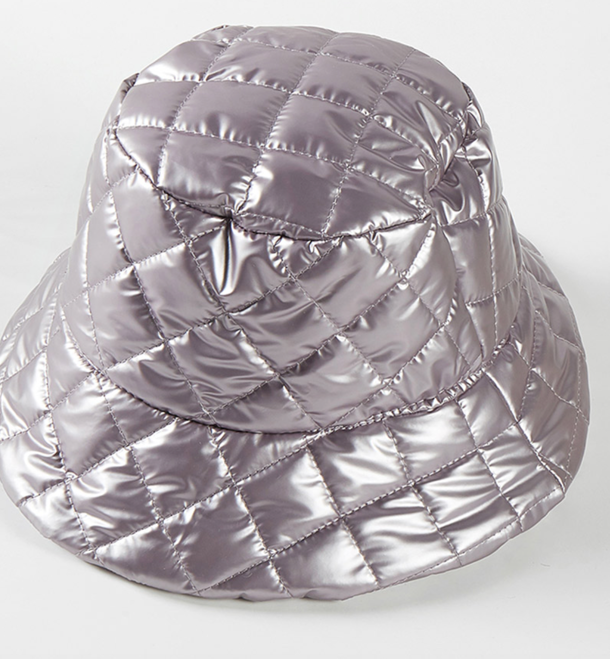 Quilted Puffer Bucket Hat-Light Pink