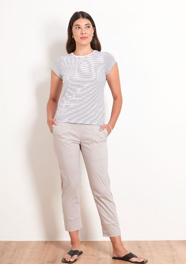 Foil Your Turn Cuff Pocket Trapeze Pant