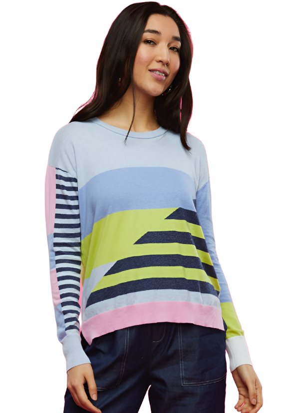 Zaket & Plover Diagonal Stripe Sweater-Spring/Summer 2024