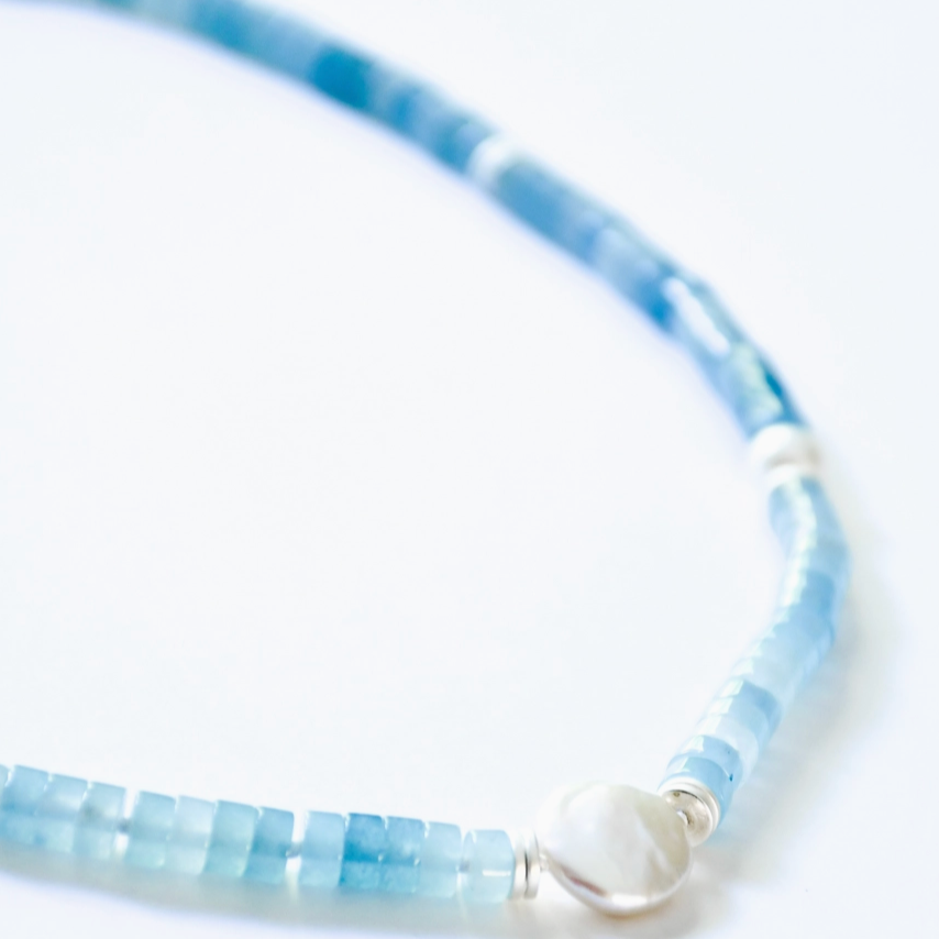 Sea Lily Aqua Quartz Necklace-RESTOCKED