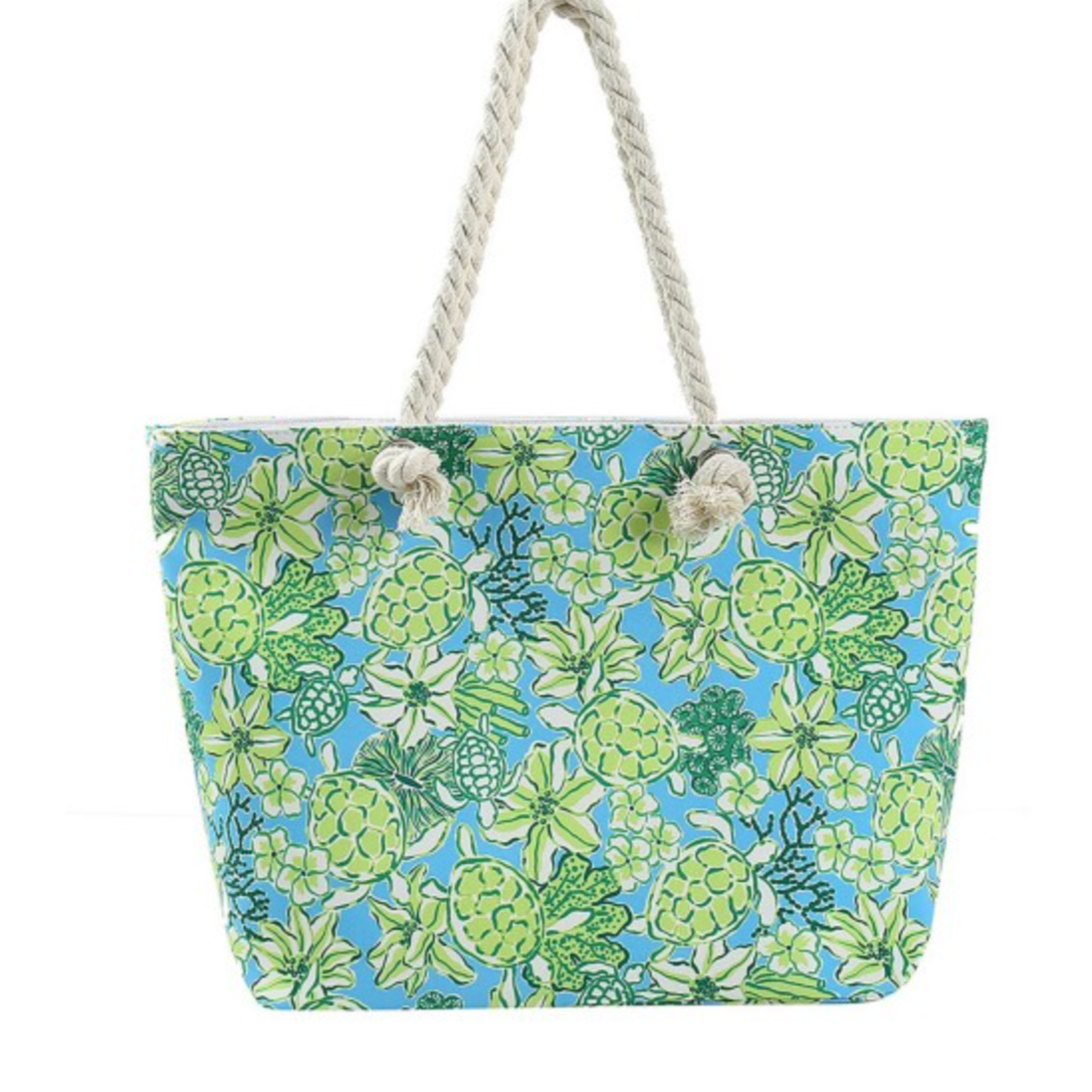 Floral Turtle Print Tote