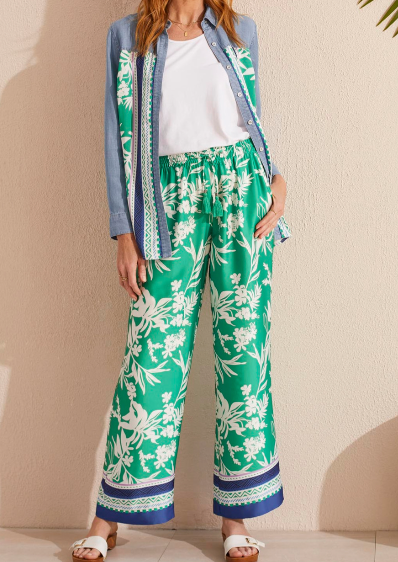 Tribal Flowy Border Print Pant-50% OFF