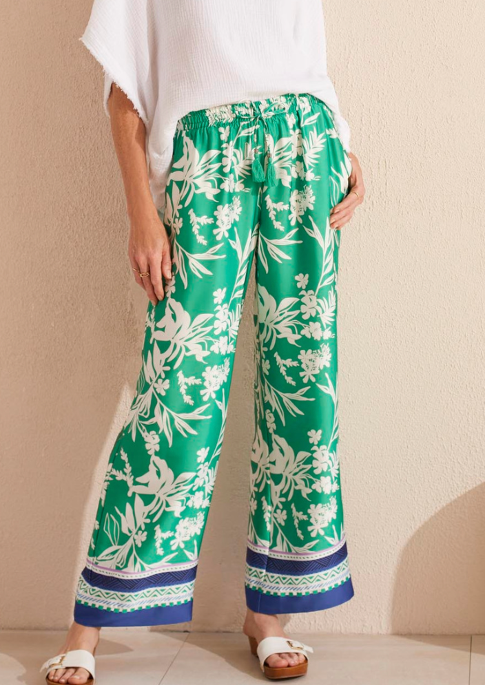 Tribal Flowy Border Print Pant-50% OFF