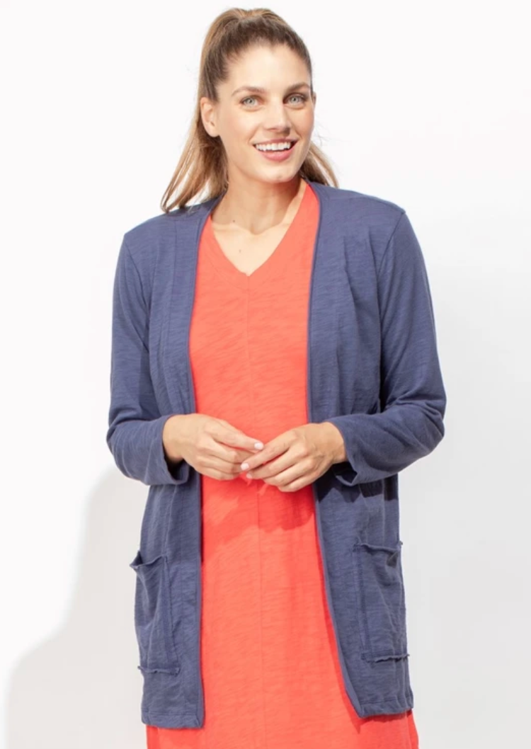 Escape Cotton Slub Open Front Cardigan - NEW STYLE