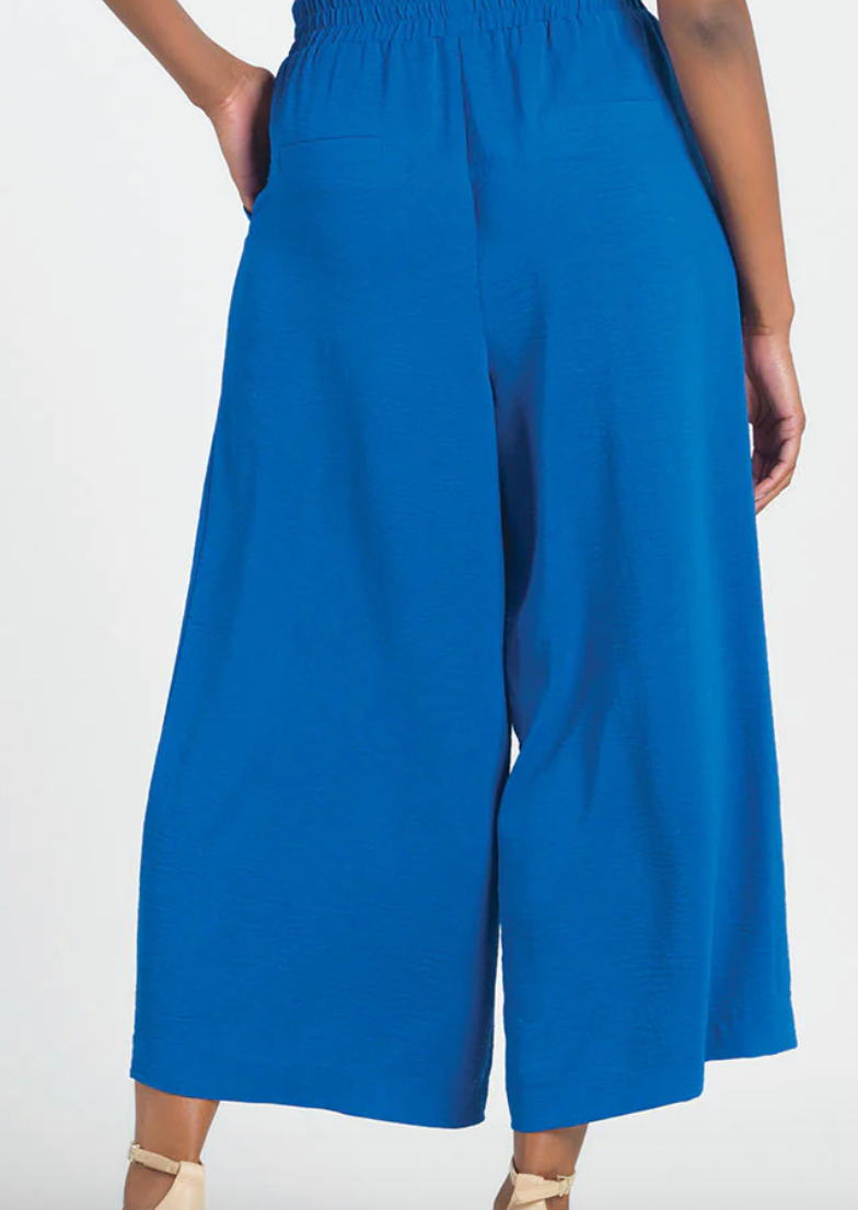 Clara SunWoo Soft Textured Rayon - Side Pocket Culotte Pant