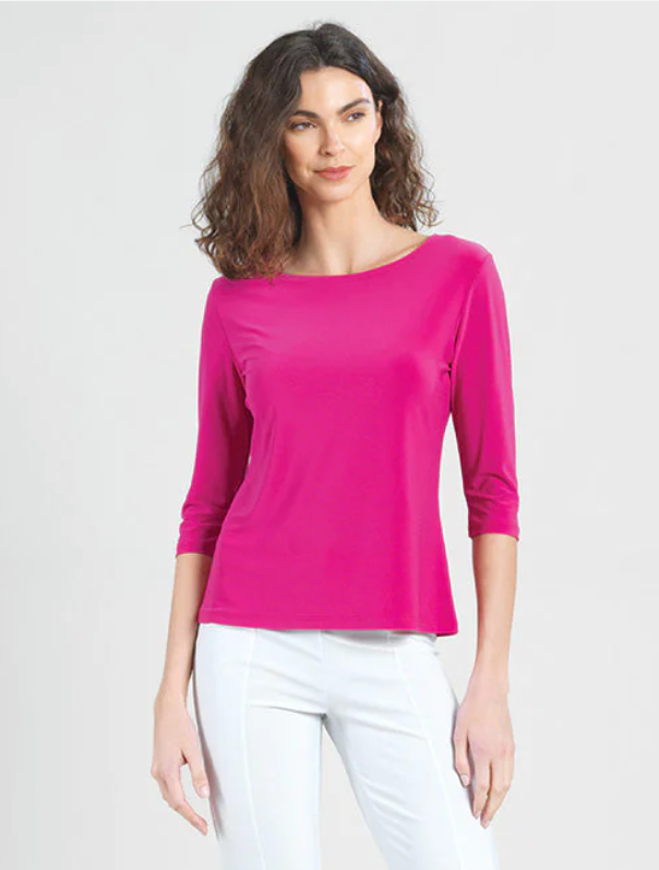 Clara SunWoo Half Sleeve Scoop Neck Top