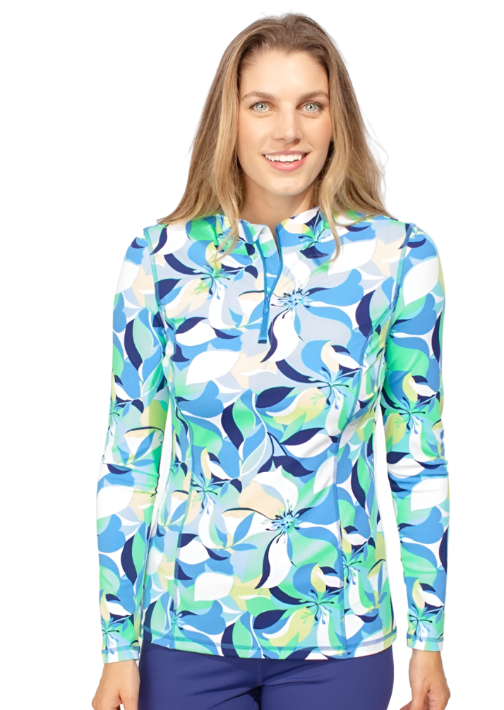 Escape Print UPF 1/4 Zip Top