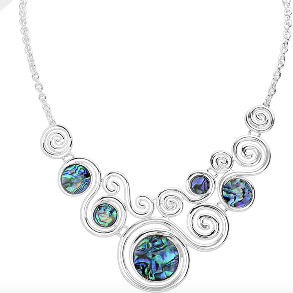 Abalone Swirl Pendant Necklace