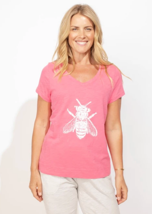 Escape V Neck Bee Tee-50% OFF