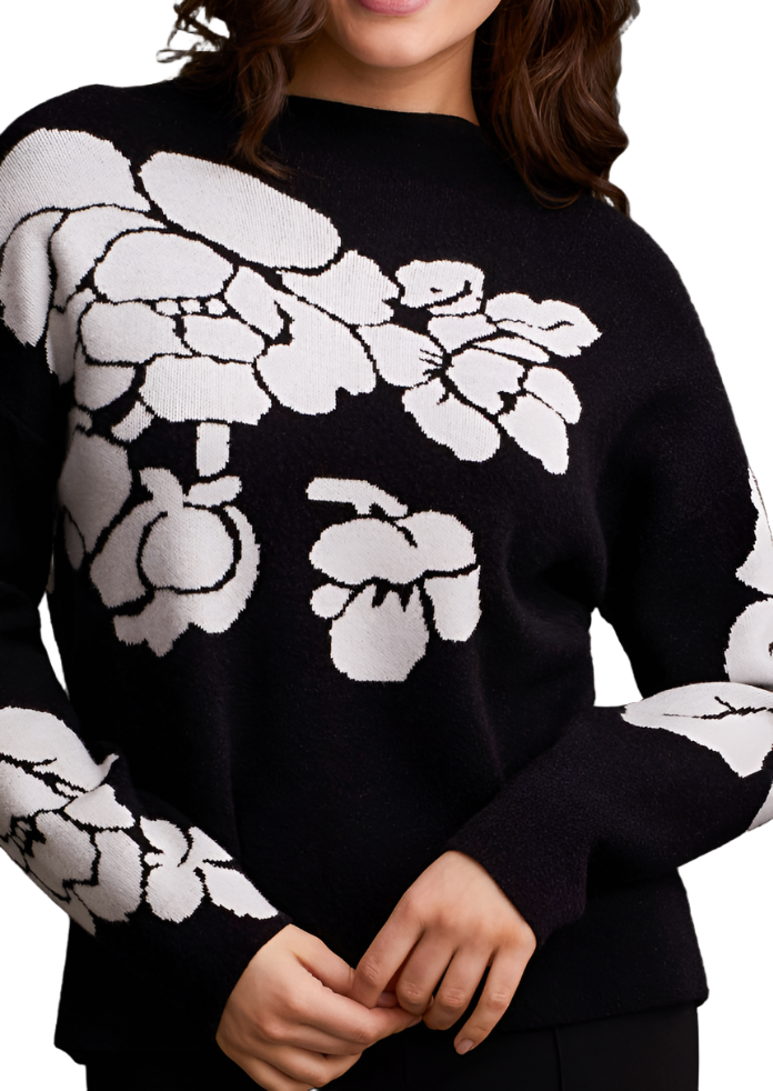 Tribal Long Sleeve Funnel Neck Sweater-50% OFF