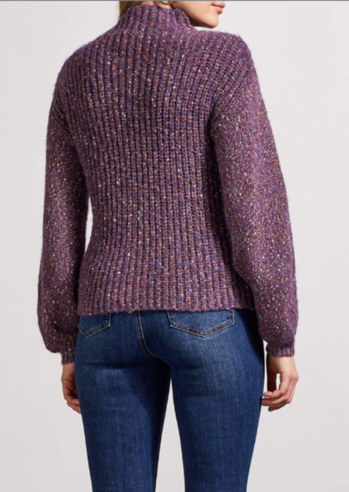 Tribal Oversize Funnel Neck Sweater-50% OFF