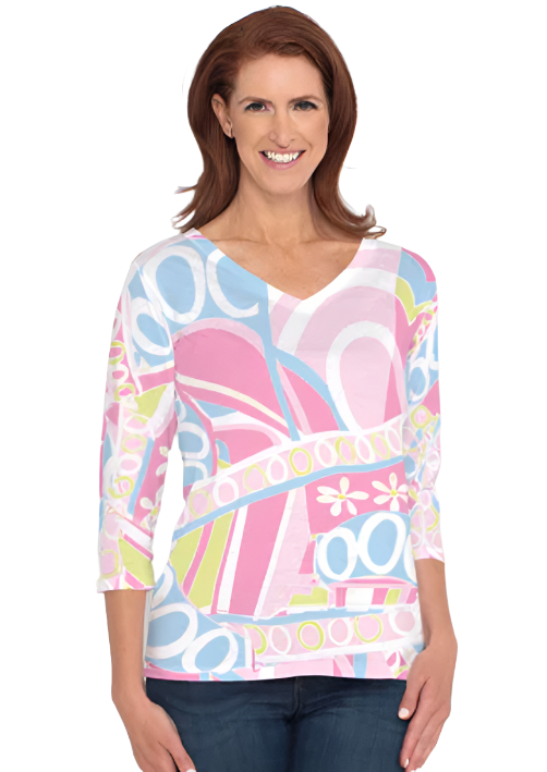 Whimsy Rose 3/4 Sleeve V-Neck Top