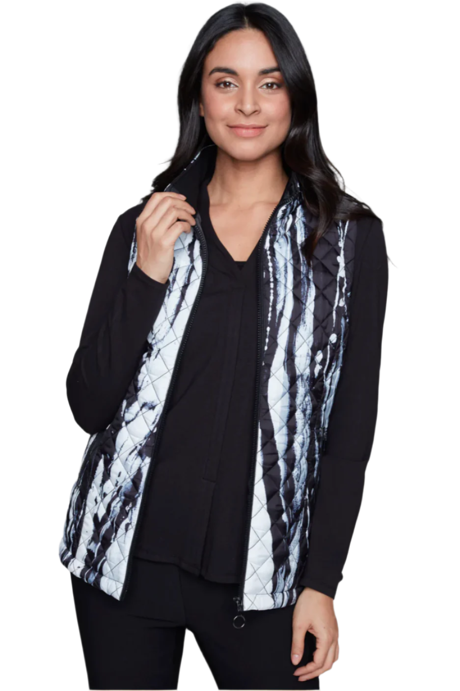Claire Desjardins Breezy Black & White Quilted Vest