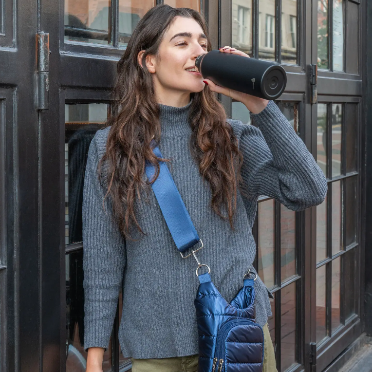 The Original WanderFull Hydrobag-Navy Glossy-Solid Strap