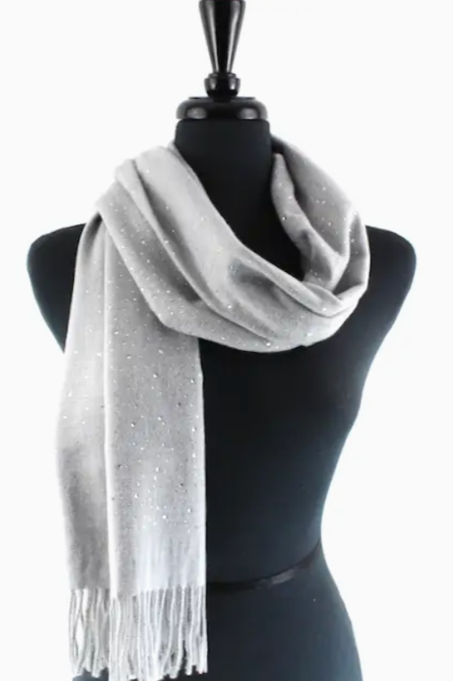 Mischa Rhinestone Embellished Scarf-Silver-RESTOCKED – SeaBreezes