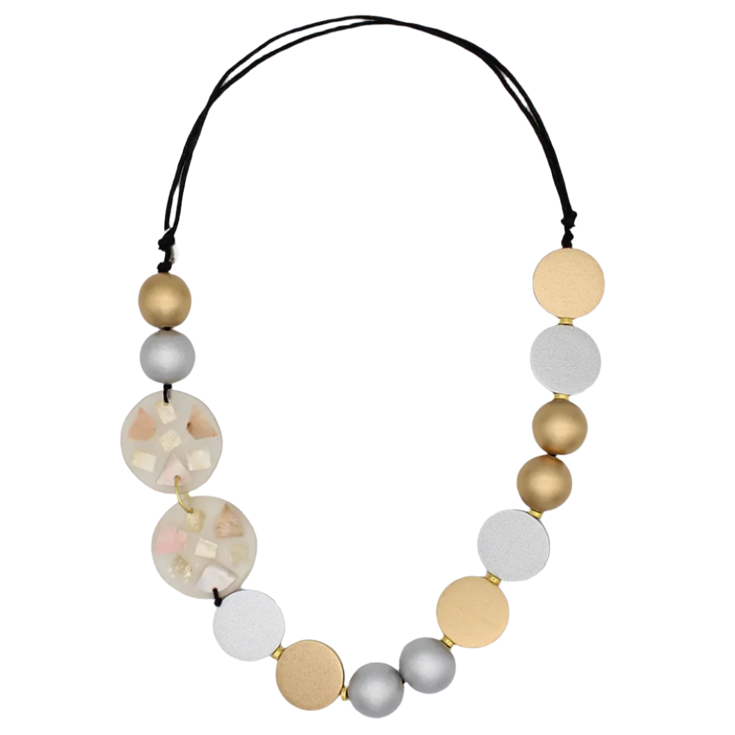 Gold and Silver Prism Necklace