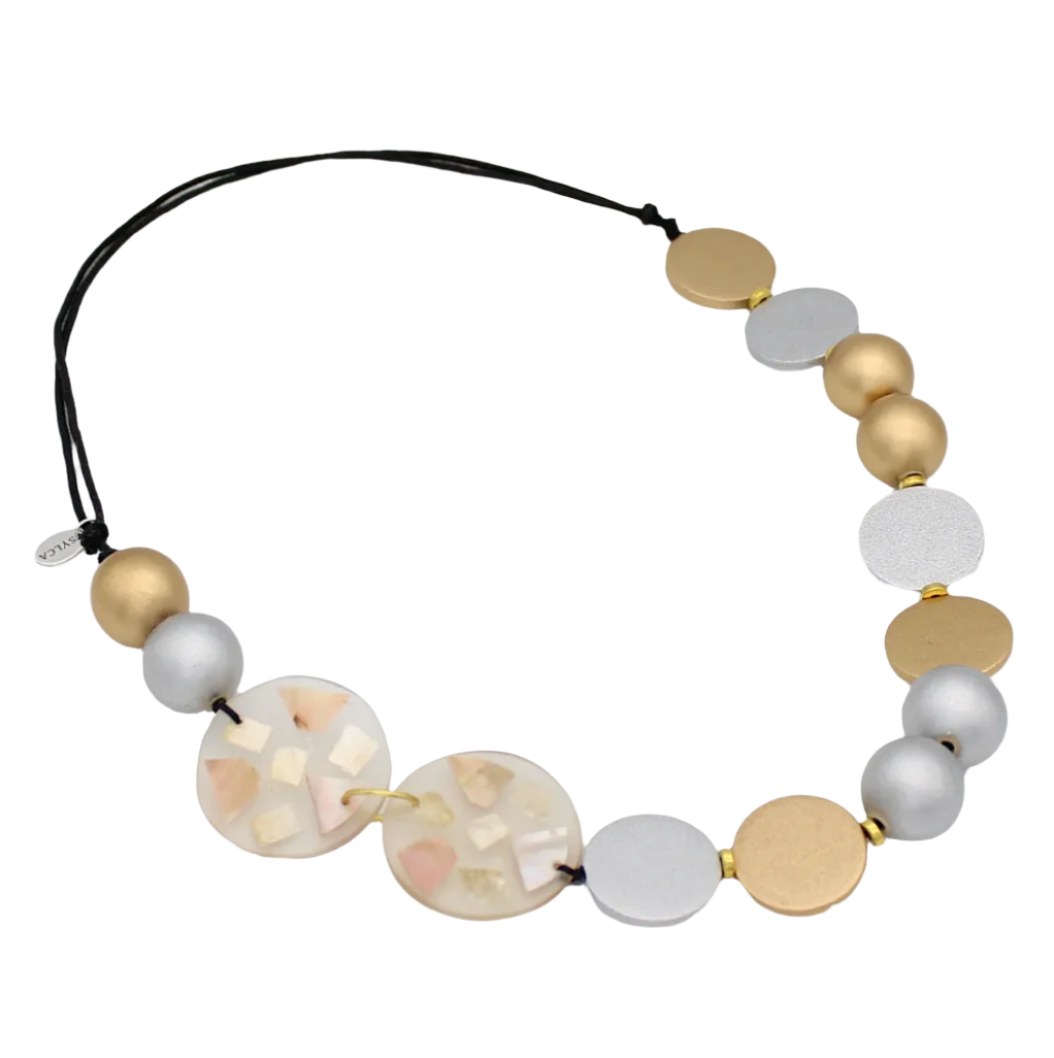 Gold and Silver Prism Necklace