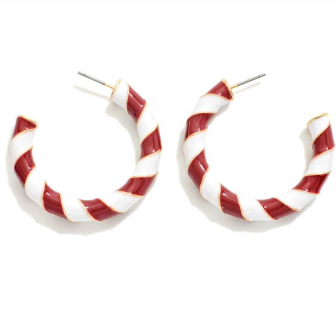 Spiral Candy Cane Holiday Earrings