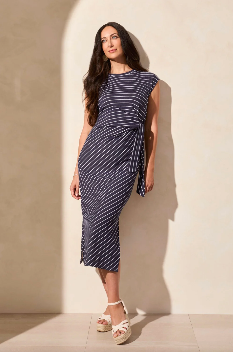 Tribal French Terry Nautical Stripe Dress