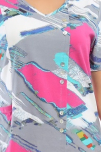 Parsley & Sage Marina Short Sleeve Button Top