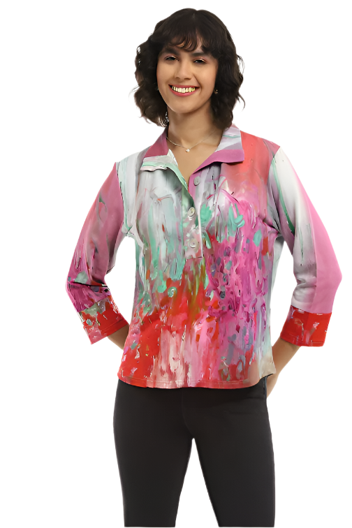 Parsley & Sage Jardin Button Top