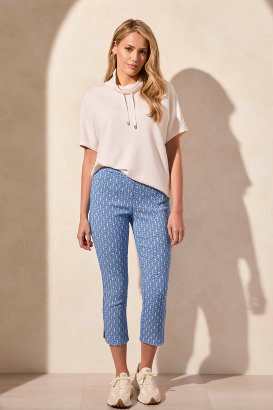 Tribal Pull On Jacquard Print Capri - 50% OFF
