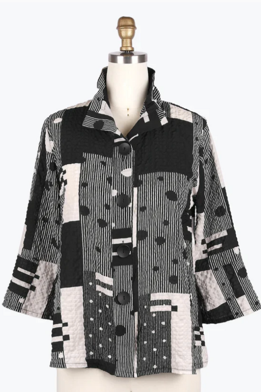 Damee Patterned Seersucker Jacket