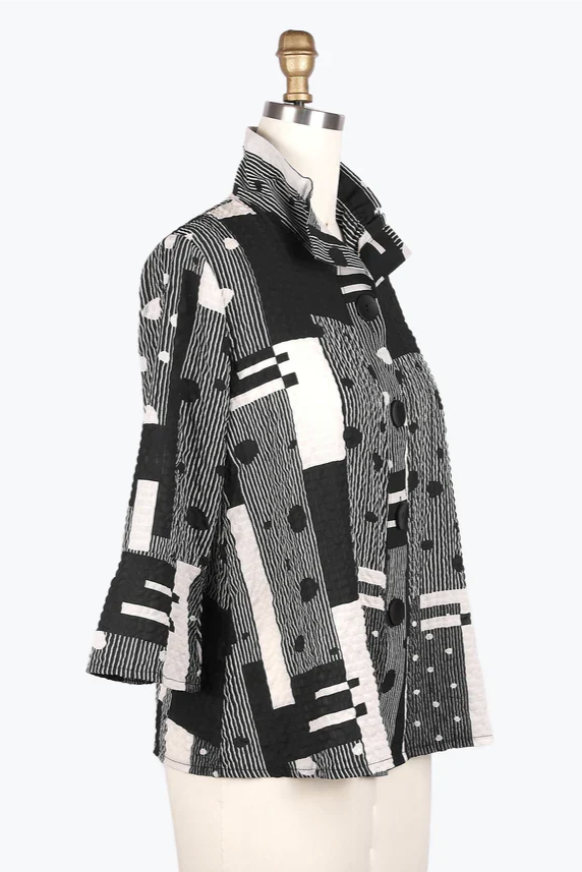 Damee Patterned Seersucker Jacket
