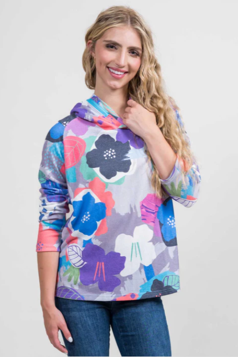 Trisha Tyler Floral Print Hoodie
