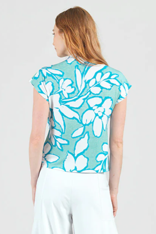 Clara SunWoo Floral Drape Neck Top