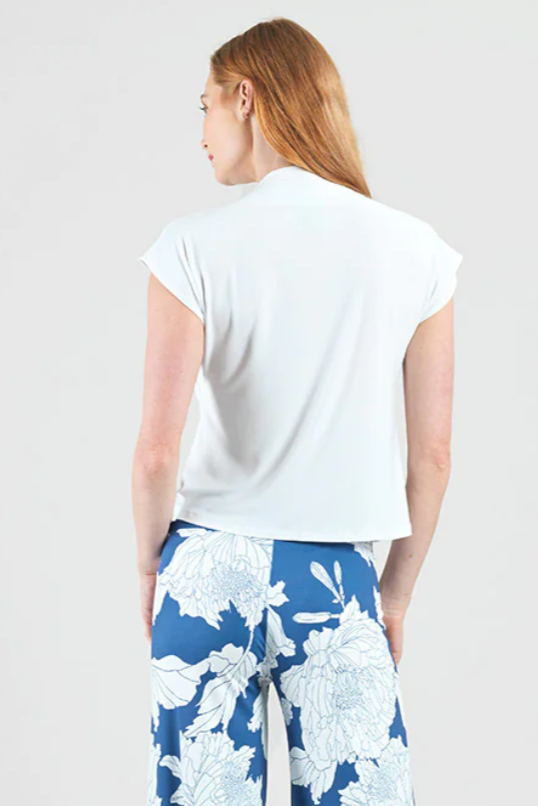 T293 Clara SunWoo Drape Neck Loop Front Top