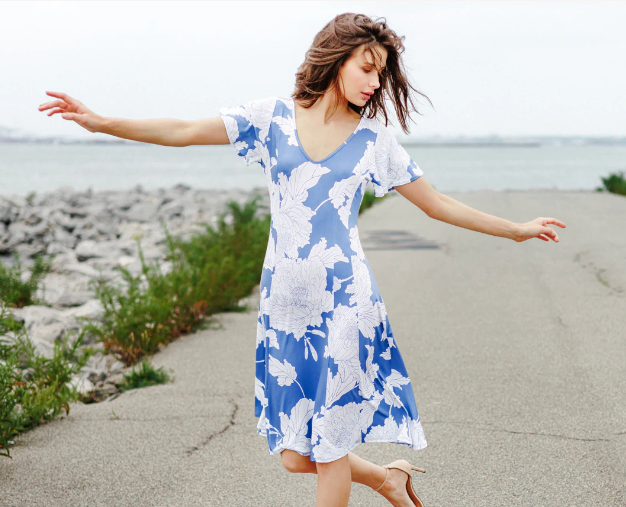 Clara SunWoo Floral Midi Dress