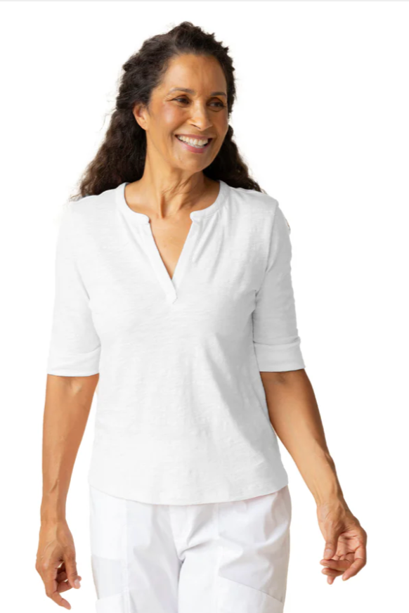 Habitat Cotton Pebble Split Neck Tee
