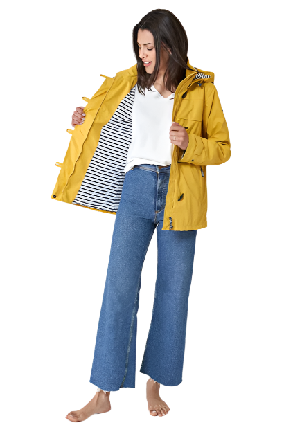 Batela Raincoat With Stripe Lining And Hood